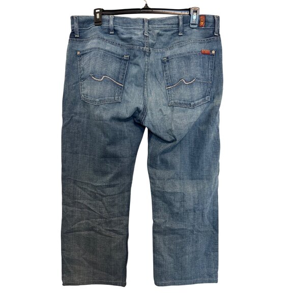 7 For All Mankind Austyn Mens Jeans Size 38 Blue Classic Fit Straight Leg 100% C - Picture 2 of 7